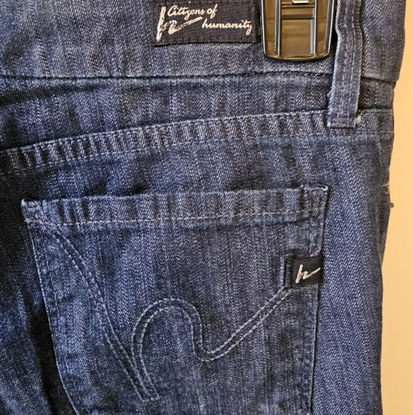 Citizens of Humanity #186 Birkin Wide Leg, Low Rise Stretch Jeans 27 Made in USA - Picture 3 of 9